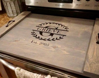 Rustic Wood Stove Top Cover: Electric & Gas Stove Noodle Board