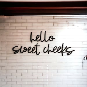 Hello Sweet Cheeks Wooden Wall Art, Funny Bathroom Signs, Bathroom wooden letters, funny bathroom signs for over the toilet, funny gifts