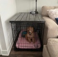 Farmhouse Dog Crate Table Top: Wooden Kennel Cover