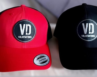 Custom Logo Trucker Hat: Leatherette Patch, Richardson 112 & Yupoong