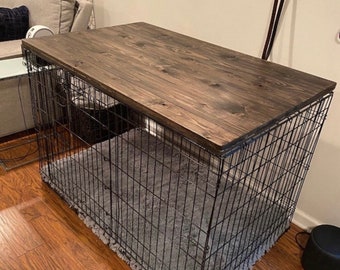 Parte superior de la jaula de madera para perros: Muebles de mesa auxiliar para perrera