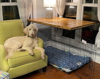 Dog Crate top | Kennel Top Furniture | Dog Crate Tabletop | Dog Kennel Top | Crate End Table | Dog Crate Indoor Furniture