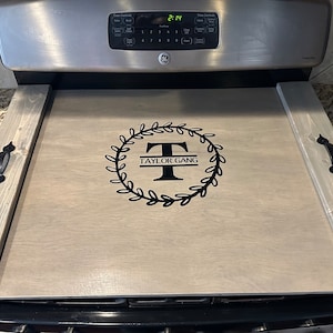 Personalized Rustic Wood Stove Top Cover: Kitchen Decor Noodle Board