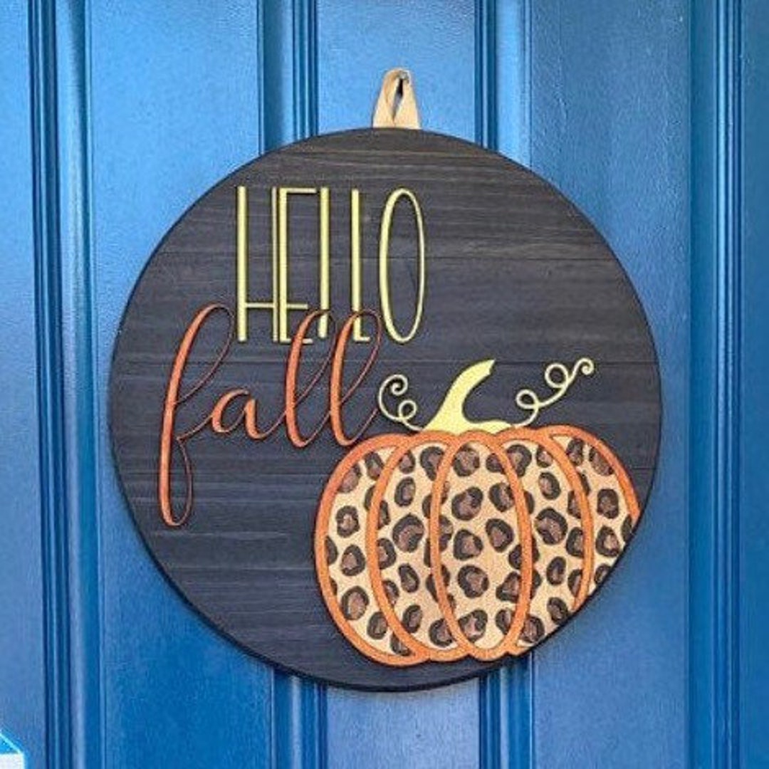 Fall Front Door Decor, Hello Fall, Door Hanger, Fall Decor, Door Wreath