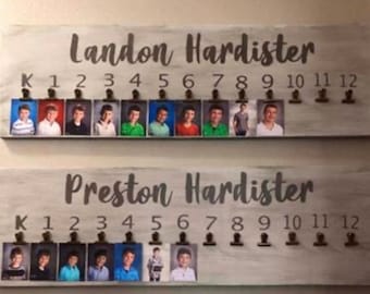 Handpainted School Picture Chart: K-12 Rustic Wood Sign