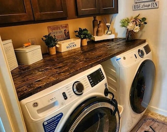 Wooden Washer and Dryer Top, Laundry Organization, Laundry Room Countertop, Washer and Dryer Wood Table Top, Laundry Furniture, Laundry Top