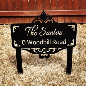 Placa de endereço para jardim, estaca para porta de entrada, placa de jardim, presente para família, presentes de encerramento, presente de inauguração de casa, placa de jardim, placa de endereço para presente