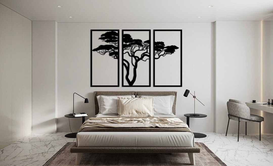 Tree of Life Metal Wall Art: 3 Panel Wood Home Decor - Etsy