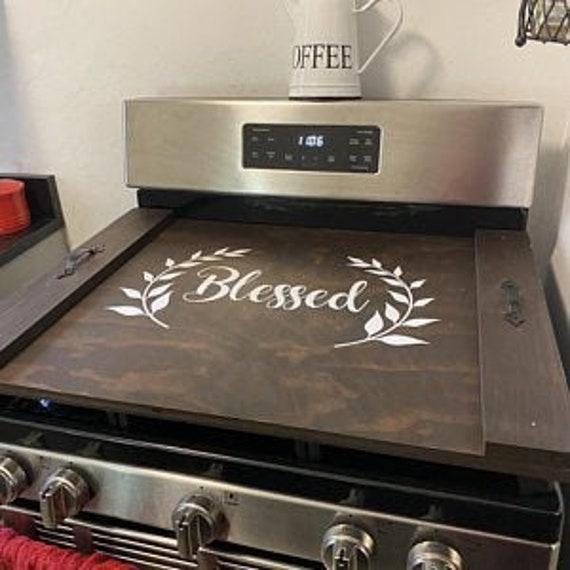 Stove Top Cover Wood-noodle Board-electric Stove Cover-kitchen Decor-wood Cooktop  Cover-rustic Stove Top Cover READY TO SHIP 