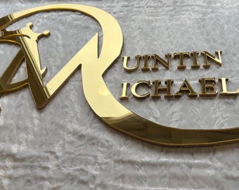 Letrero con logotipo comercial cortado con láser en 3D: decoración de salón personalizada