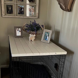 Dog Crate top | Kennel Top Furniture | Dog Crate Tabletop | Dog Kennel Top | Crate End Table | Dog Crate Indoor Furniture