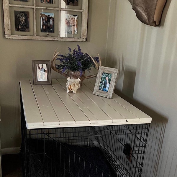 Dog Kennel Wood Table Top Dog Kennel Cover Farmhouse Dog Kennel Top Dog Crate top Dog Crate Table Crate Cover Dog Kennel Furniture