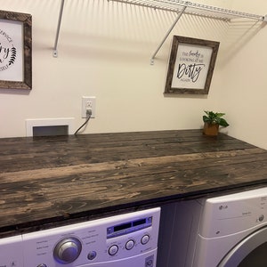 Washer and Dryer Top, Laundry Room Organization, Farmhouse Laundry Topper, Washer and Dryer Wood Table Top, Laundry Furniture, Laundry Gift