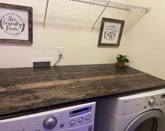 Washer and Dryer Top, Laundry Room Organization, Farmhouse Laundry Topper, Washer and Dryer Wood Table Top, Laundry Furniture, Laundry Gift
