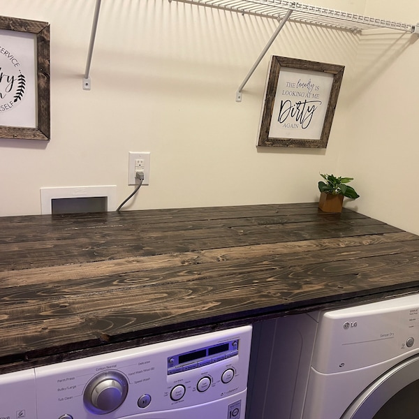 Washer and Dryer Top, Laundry Room Organization, Farmhouse Laundry Topper, Washer and Dryer Wood Table Top, Laundry Furniture, Laundry