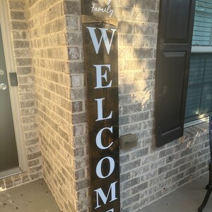 Welcome Sign, Rustic wood welcome sign, front door welcome sign, verticle welcome sign, welcome sign porch, large welcome sign, home decor