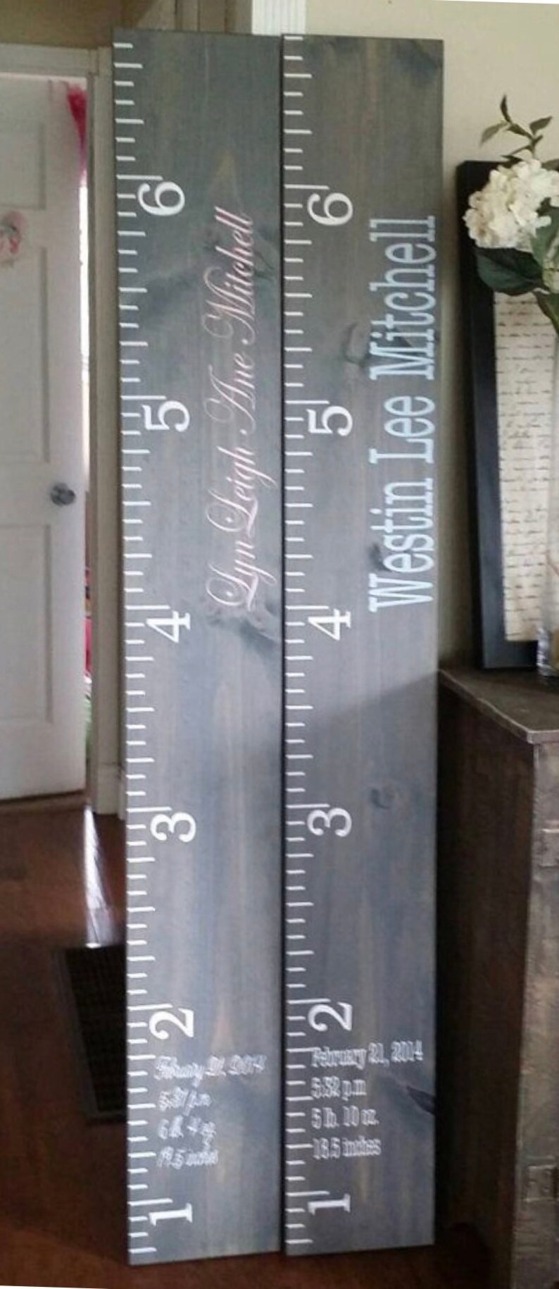 Personalized Wooden Growth Chart: Giant Ruler, Family Keepsake - Etsy