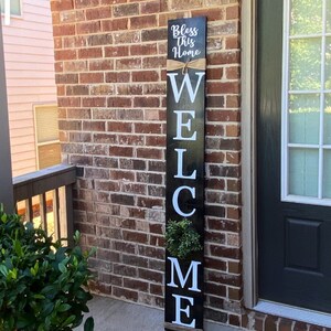 Welcome Sign, Rustic wood welcome sign, front door welcome sign, verticle welcome sign, welcome sign porch, large welcome sign, home decor