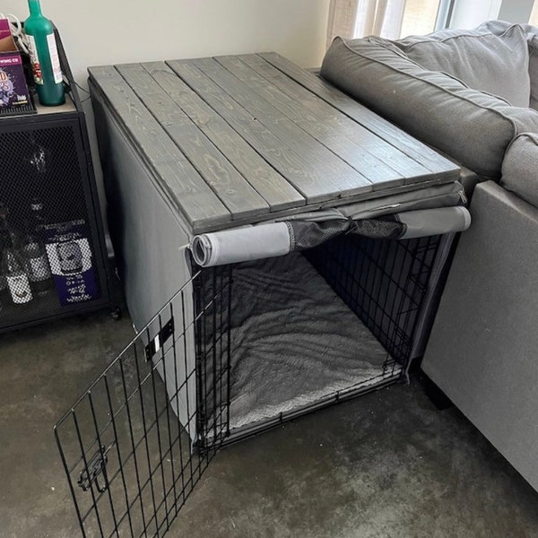 Dog Crate top | Kennel Top Furniture | Dog Crate Tabletop | Dog Kennel Top | Crate End Table | Dog Crate Indoor Furniture