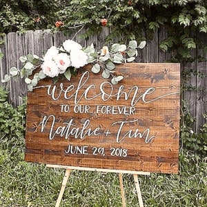 Wood Wedding Sign, Wedding Welcome Sign, Rustic Wedding Decorations, Wedding Decor, Home Welcome Sign, Wooden Wedding Signs