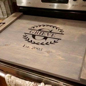 Personalisierte rustikale Holz Herd Top Abdeckung: Küchen Dekor Noodle Board