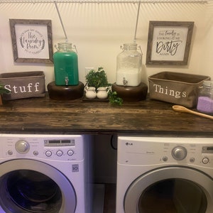 Washer and Dryer Top, Laundry Room Organization, Farmhouse Laundry Topper, Washer and Dryer Wood Table Top, Laundry Furniture, Laundry Gift