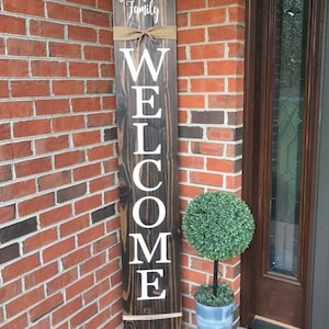 Welcome Sign, Rustic wood welcome sign, front door welcome sign, verticle welcome sign, welcome sign porch, large welcome sign, home decor