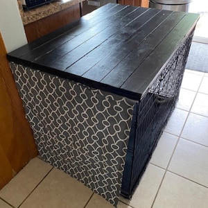 Dog Kennel Wood Table Top, Dog Kennel Cover, Farmhouse Dog Kennel Top, Dog Crate top, Dog Crate Table, Crate Cover, Dog Kennel Furniture