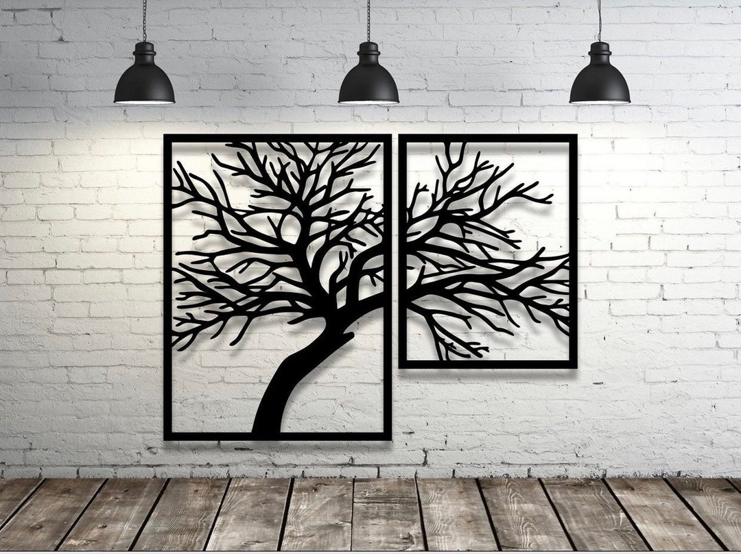 Image showcasing Tree of Life Metal Wood Wall Art, Tree of Life Wall Decor, Tree Wall ...