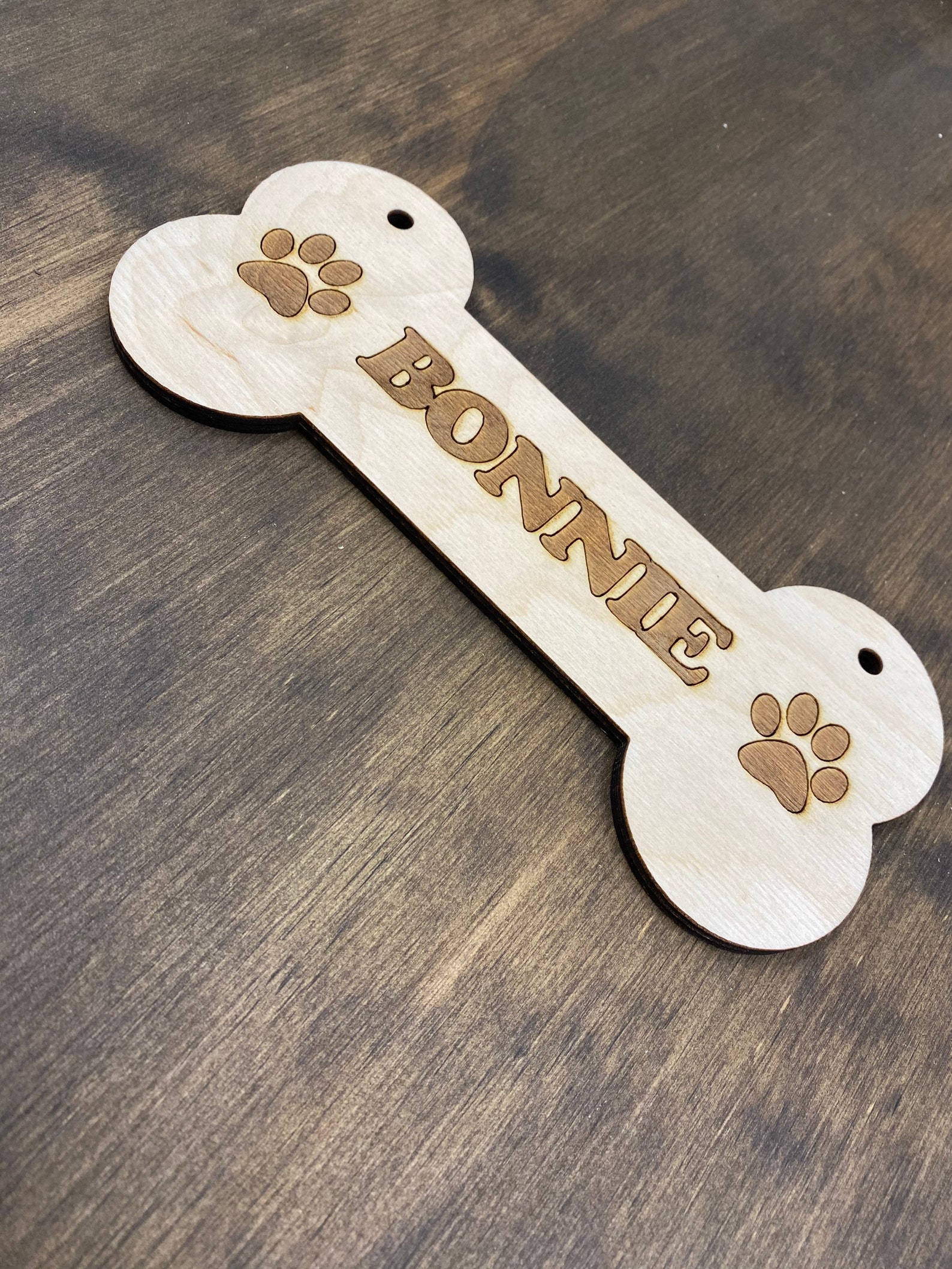 Personalized Pet Crate Name Tag Dog Bone With Heart Paws Etsy