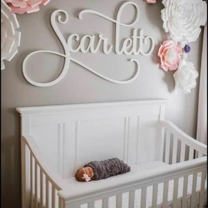 Large wood name sign, nursery name sign, girl name sign, above crib name sign, custom baby name sign, boy name sign, cut out sign