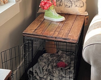 Dog Kennel Wood Table Top Dog Kennel Cover Farmhouse Dog Kennel Top Dog Crate top Dog Crate Table Crate Cover Dog Kennel Furniture