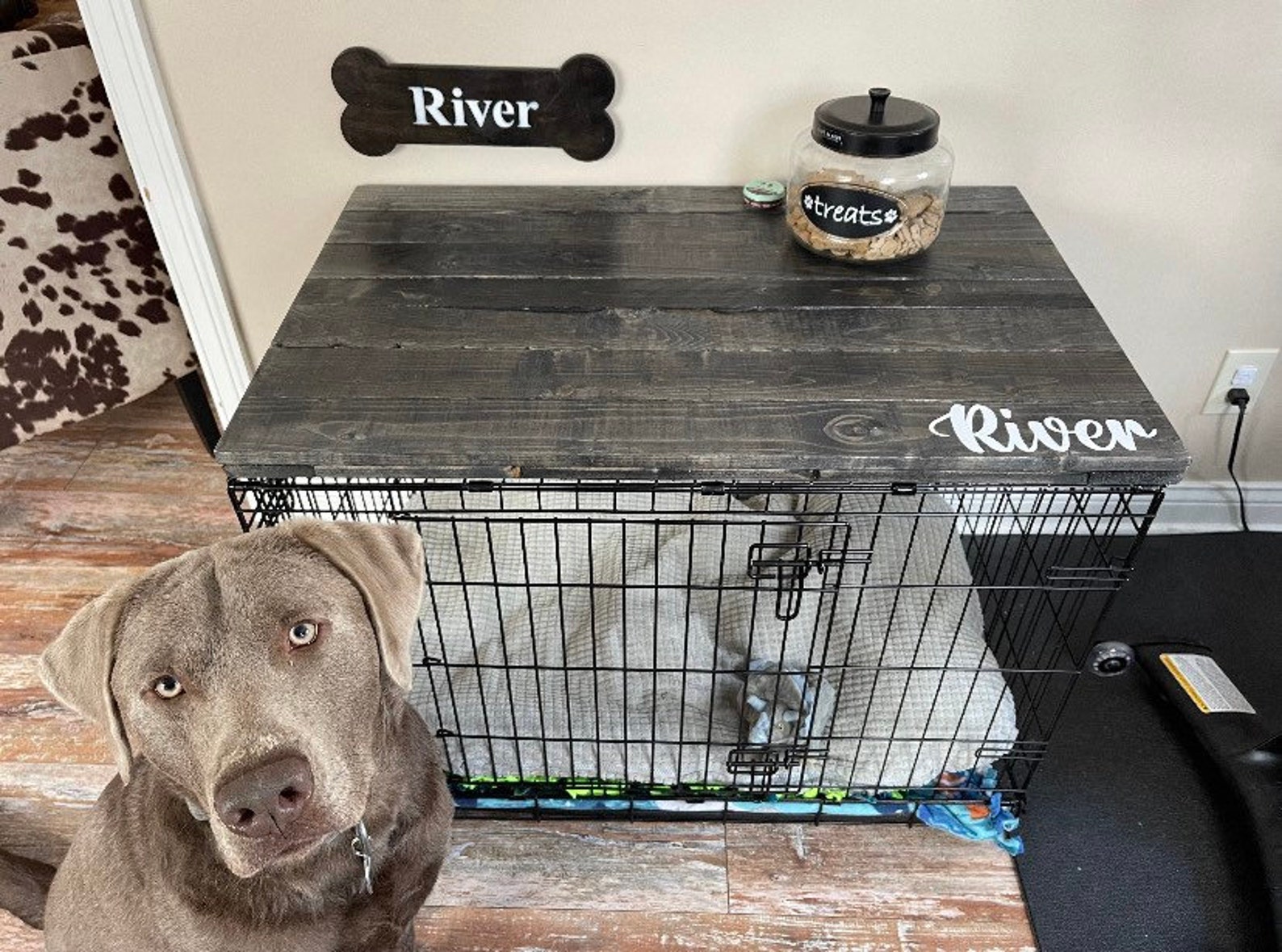 Dog Kennel Wood Table Top Dog Kennel Cover Farmhouse Dog Etsy