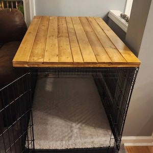 Dog Kennel Wood Table Top, Kennel Top, Dog Crate Top, Pet Supplies, Pet Furniture, Home Decor, Pet decor, Entry Table, Farmhouse Table