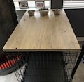Farmhouse Dog Crate Table Top: Wooden Kennel Cover