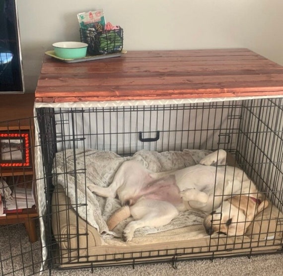 Dog Kennel Wood Table Top Dog Kennel Cover Farmhouse Dog Kennel Top Dog Crate Top Dog Crate Table Wire Crate Cover Farmhouse Crate Etsy Canada