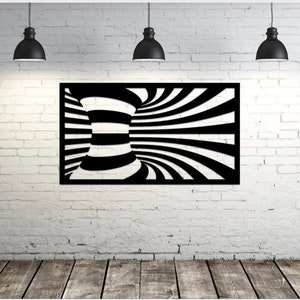 Optical Illusion Wall Art: Wooden Spiral Panel Decor