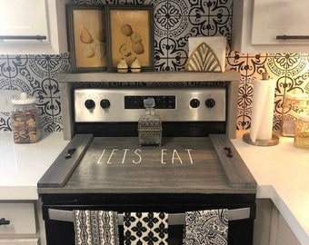 Rustic Wood Stove Top Cover: Electric & Gas Stove Noodle Board