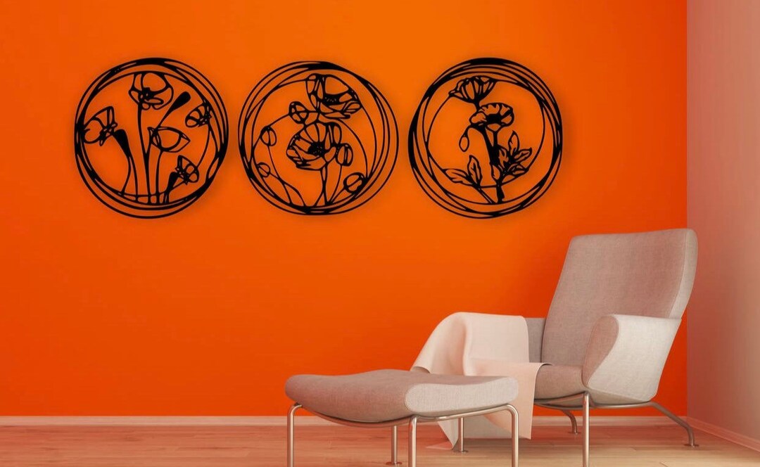 Flower Metal Wall Decor Wooden Wall Art Home Art Wooden Flower Art