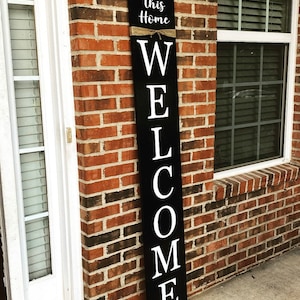 Welcome Sign, Rustic wood welcome sign, front door welcome sign, verticle welcome sign, welcome sign porch, large welcome sign, home decor