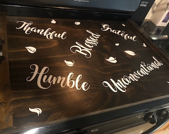Rustic Wood Stove Top Cover: Kitchen Noodle Board Tray
