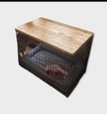 Farmhouse Dog Crate Table Top: Reclaimed Wood Kennel Cover