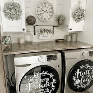 Washer and Dryer Top, Laundry Room Organization, Farmhouse Laundry Topper, Washer and Dryer Wood Table Top, Laundry Furniture, Laundry Gift