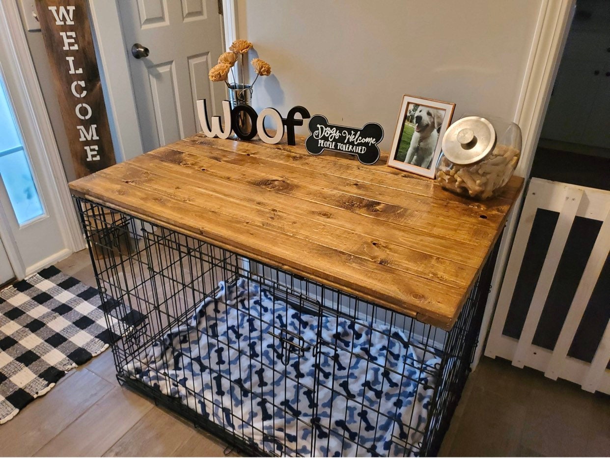 Dog Kennel Wood Table Top Dog Kennel Cover Farmhouse Dog Etsy