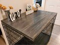 Dog Kennel Wood Table Top, Dog Kennel Cover, Farmhouse Dog Kennel Top, Dog Crate top, Dog Crate Table, Wire Crate Cover, Farmhouse Crate