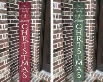 Merry Christmas Porch Sign, Christmas Decor, Outdoor Christmas Sign, Vertical Christmas Porch sign | Xmas Porch Sign | Merry Christmas Sign