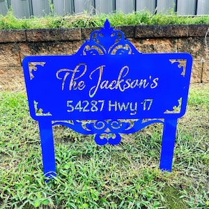Custom  Yard Sign Stake | Personalized Address Sign | Front Door  Stake | Unique Housewarming & Closing Gift Gift