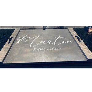 Personalized Rustic Wood Stove Top Cover - Noodle Board Kitchen Decor