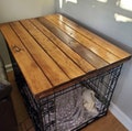 Dog Kennel Wood Table Top, Dog Kennel Cover, Farmhouse Dog Kennel Top, Dog Crate Topper, Dog Crate Table, Wire Crate Cover, Farmhouse Crate