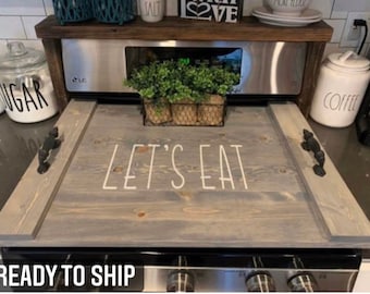 Stove top cover wood-noodle board-electric stove cover-kitchen decor-wood cooktop cover-rustic stove top cover READY TO SHIP Gift
